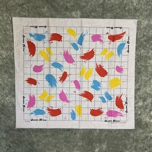 Vintage Ocean Drive Bandanna Purple Geometric Graphic Print Grid Made in U.S.A. - Picture 1 of 8