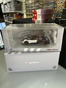 PAGANI ZONDA CINQUE WHITE HOOD COMES OFF 1/64 DIECAST CAR MODEL BY FIBERRUN FR - Picture 1 of 11