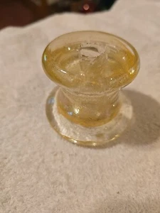 Vintage Clear / Gold Murano Style Glass Lamp Font Spacer Part - Picture 1 of 4
