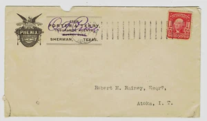 Sherman Texas 1904 illus PHENIX Insurance Co cc to Atoka Indian Territory - Picture 1 of 2