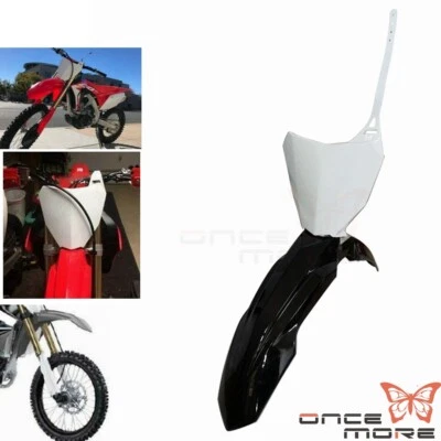 Placa de número todo terreno y guardabarros delantero para Honda CRF250R 450R 2017-2020 Foto 1 de 4