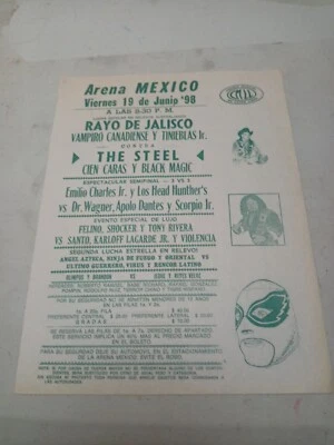 PROGRAMS 98's LUCHA LIBRE,  VAMPIRO CANA 🆚 BLACK MAGIC MEXICO MEXICAN WRESTLING - Image 1 of 4