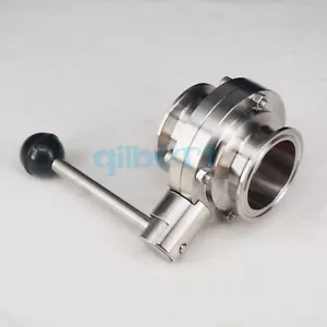 51x64mm Ferrule O.D Tri Clamp 2" 304 Stainless Sanitary Butterfly Valve - Picture 1 of 4