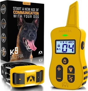 INVIROX Hunde Schockhalsband mit Fernbedienung [Ultra K9] 124 Trainingsstufen, 4 Po - Bild 1 von 7