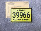 1969 - HAWAII - MOTORCYCLE - LICENSE PLATE - WITH ENVELOPE - NOS