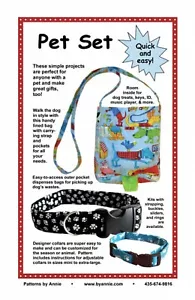 SET ANIMALI DOMESTICI Modello da cucire per borsa da passeggio per cani, collare per gatti e cani ~ by annie.com - Foto 1 di 3