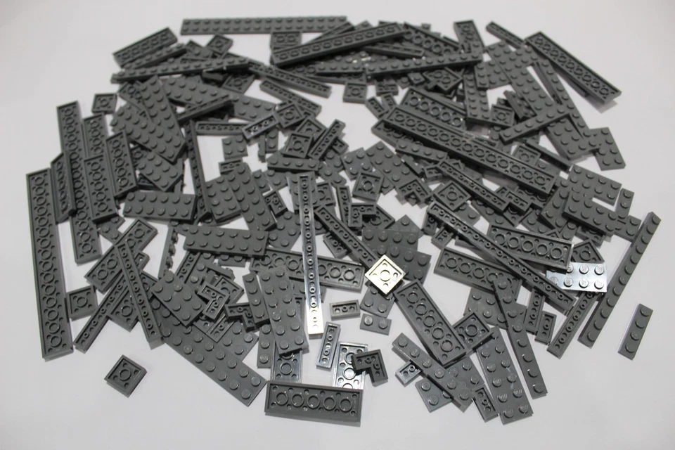 LEGO 200 Platten Plates einreihig zweireihig neu-dunkelgrau darkbluishgray #3920 - Bild 1 von 1