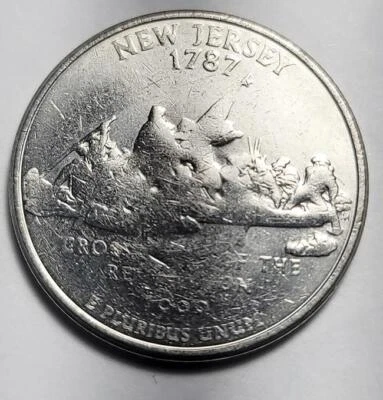 1999(D) New Jersey State Quarter, USA Die Setup Strike Error - Image 1 of 2