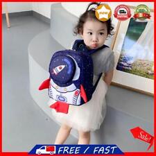Children Nylon School Bag Kindergarten Cartoon 3D Rocket Backpack (Blue)