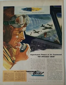 1943 WWII Militärflugzeug Pilot Bendix Aviation Flugzeug unsichtbare Besatzungsanzeige - Bild 1 von 1