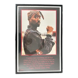 Póster de colección Tupac Shakur 2 Pac Cita 1999 Original 22L x 34H Escorpio + Marco - Imagen 1 de 2