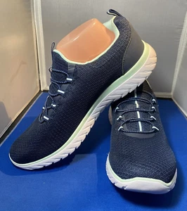 Athletic Works Size 11 Navy Blue Knit w/Aqua Green, Slip On Athletic Shoes-EUC! - Picture 1 of 9