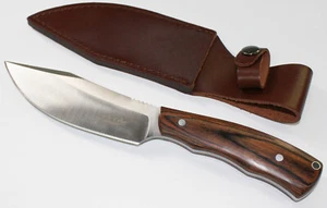 Coltello da esterno Elk Ridge Hunter marrone scuro manico in legno di pakka, ER-550DW - Foto 1 di 3