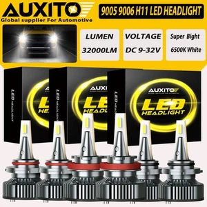 Kit de faros LED 6X 9005 9006 H11 bombilla de haz alto bajo brillante 6500K blanco 32000LM - Imagen 1 de 16