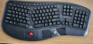 Open Box - Adesso Wireless Ergonomic Trackball Keyboard - Picture 1 of 2