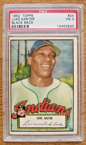 1952 Topps PSA 3 VG #24 Luke Easter Black Back Cleveland Indians (no creases) - Bild 1 von 3