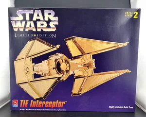 VINTAGE AMT Star Wars Limited Edition GOLD Tone TIE INTERCEPTOR Sealed NOB - Picture 1 of 4