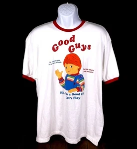 CHUCKY Child's Play GOOD GUYS DOLL Ripple Junction RINGER T-SHIRT, Men's XXL 2XL - Picture 1 of 4