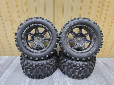 4x Duratrax Six Pack X 1/5 Monster Truck Tires & Wheels for Traxxas X-Maxx Used - Image 1 of 4