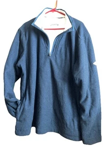 Pullover polar OrvisJumper XXL azul marino forrado Sherpa 1/4 cremallera manga larga exterior - Imagen 1 de 6
