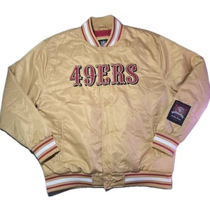 Vintage 49ers Gold Satin Jacket Men’s M NFL Team Apparel Quilted Bomber - Bild 1 von 8