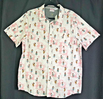RON JON Hula Heaven Hawaiian Vibe Men's M Short Sleeve Button Up Shirt NWT - Image 1 of 4