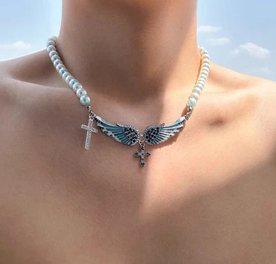 Gargantilla colgante de ala vintage para hombre Foto 1 de 3