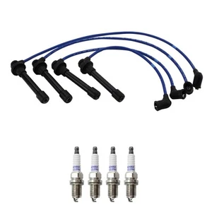 NGK 7mm Wire Set 4 Denso Platinum Spark Plug Kit For Honda Civic 1.6L L4 D16B5 - Picture 1 of 1