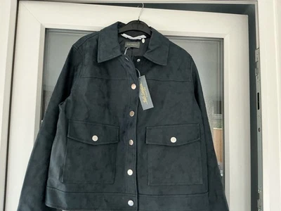 Ruth Langsford Faux Nubuck  Front Pocket  Jacket  Size UK 8 Blue  - Image 1 of 4