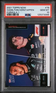 Topps Now 2021 Fórmula 1 Max Verstappen/Lewis Hamilton #78 PSA 10 F1 369,5 piezas - Imagen 1 de 2