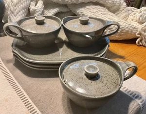 B Smith Stoneware With Style Soup And Sandwich Set, 9 Pieces, Green Glaze - Picture 1 of 7