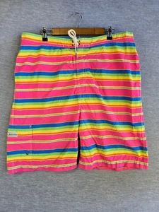 Polo Ralph Lauren gefütterte Badehose rosa bunt gestreift Gr. XXL - Bild 1 von 10