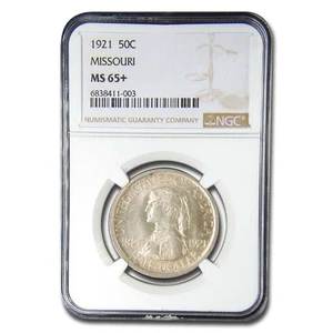 1921 Missouri Centennial Half Dollar Commem MS-65+ NGC - Picture 1 of 3