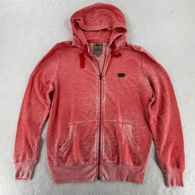 Chaqueta deportiva para mujer PRPS Goods & Co cremallera completa sudadera con capucha desteñida logotipo rojo talla grande Foto 1 de 4