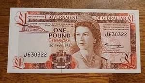 Gibraltar PK #20a 1975 1 Poland Uncirculated Banknote - Picture 1 of 2