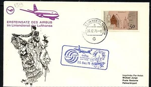 LETTRE 1ER VOL ALLEMAGNE ESPAGNE SPAIN PALMA MAJORQUE 1976, First Flight Cover - Imagen 1 de 1