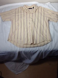 St619 Roundtree & York Short-Sleeved Multi-Colored Striped Dress Shirt XL - Picture 1 of 6