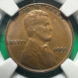 Centavo Lincoln 1955 doble matriz NGC AU 55 BN 28005 - Imagen 1 de 11
