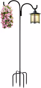 92 Inch Double Shepherds Hook Heavy Duty Adjustable Garden Hook 1 Pack - Picture 1 of 12