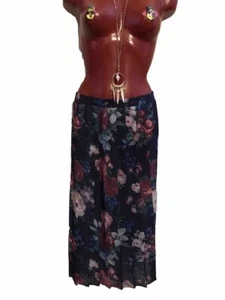 WORTHINGTON PETITE PLEATED KNEE LENGTH SKIRT-SIZE 14 - ELASTIC WAIST SEMI SHEER - Picture 1 of 11