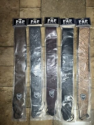 5-NUEVO P&P Música Ajustable Cuero PU Correa Ancha Guitarra Eléctrica Acústica Bajo Foto 1 de 4