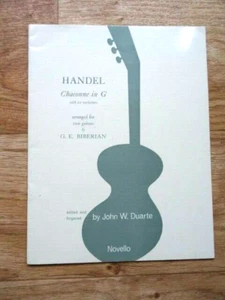 Handel - Chaconne in G arr. for 2 Guitars 21 Variations (Novello Music 1967) - Picture 1 of 3