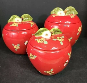 New Apple Blossom Honey Bee Canisters by Susan Winget Airtight Seal - Picture 1 of 10