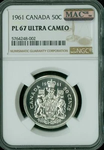 1961 CANADA 50 CENTS NGC PL67 UCAM FINEST GRADED MAC SPOTLESS  * - Picture 1 of 2