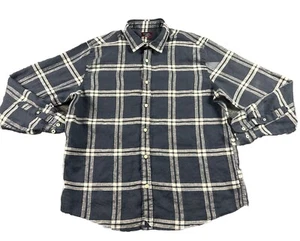 Untuckit Slim Fit Linen Button Down Shirt Men’s XL Plaid Blue Wrinkle Resistant - Picture 1 of 7