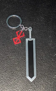 Berserk Keychain Metal Guts Dragonslayer Sword and the Brand of Sacrifice New - Picture 1 of 2