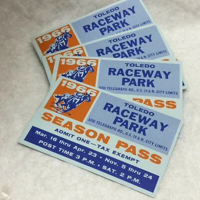 Vintage Souvenir 1966 Letterhead Tickets Toledo Raceway Park Ohio Horse Racing Foto 1 de 4