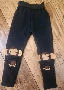 Fleece Lined Leggings With Monkeys (110)4/5T - Picture 1 of 4
