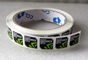 Lot of 50 Nvidia Geforce GTX Stickers 17.5mm x 17.5mm - Picture 1 of 2