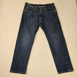 Levi's 505 Jeans Uomo 36x30 Regolare Gamba Dritta Lavaggio Scuro Papà Norm - Foto 1 di 15